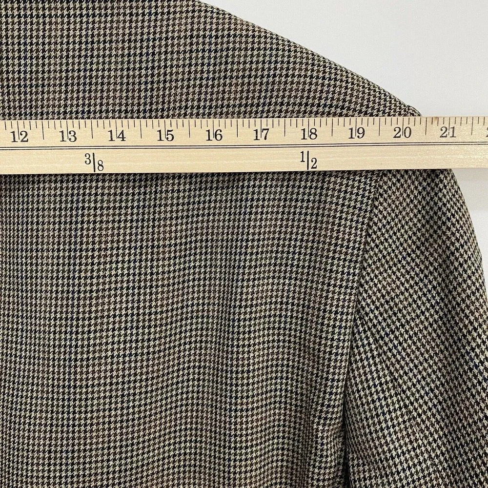 Lauren‎ Ralph Lauren Men's Wool Blazer 46R Brown Check Business Career